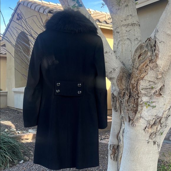 Ivanka Trump Elegant Detachable Black Fur Collar Coat- size 4 NWOT - Picture 2 of 15